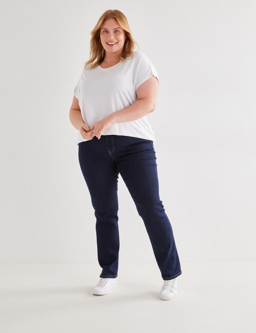 Denim Republic Curve Straight Leg Jean, Dark Rinse product photo View 03 L