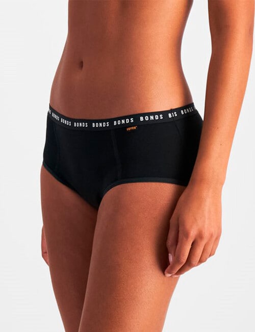 Bonds Bloody Comfy Period Undies Moderate Boyleg brief, Black, 6-24 product photo View 02 L