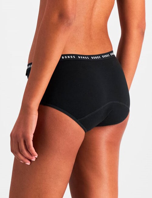 Bonds Bloody Comfy Period Undies Moderate Boyleg brief, Black, 6-24 product photo View 03 L