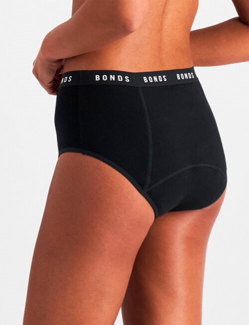 Bonds Bloody Comfy Undies Full Brief, Heavy, Black, 6-24 product photo View 03 L