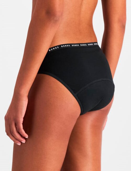 Bonds Bloody Comfy Period Undies Moderate Bikini Brief, Black, 6-24 product photo View 03 L