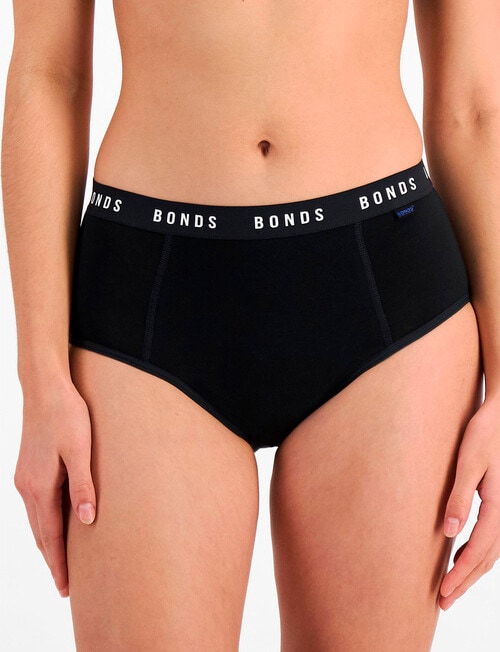 Bonds Bloody Comfy Period Undies Overnight Full Brief, Black, 6-24 product photo