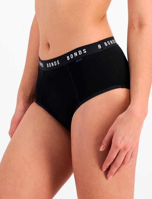 Bonds Bloody Comfy Period Undies Overnight Full Brief, Black, 6-24 product photo View 02 L