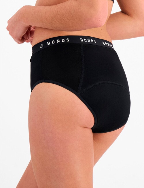 Bonds Bloody Comfy Period Undies Overnight Full Brief, Black, 6-24 product photo View 03 L