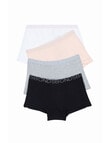 Bonds Multipack Shortie, 4-Pack, White, Pink, Grey & Black, 2-16 product photo