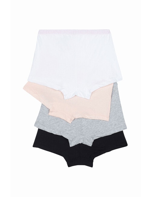 Bonds Multipack Shortie, 4-Pack, White, Pink, Grey & Black, 2-16 product photo View 02 L