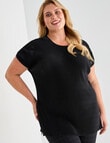 Studio Curve Collection Pleated Shell Top, Black product photo