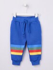 Teeny Weeny Play Time Stripes Fleece Track Pants, Gentian Blue product photo