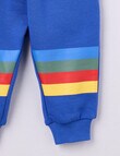 Teeny Weeny Play Time Stripes Fleece Track Pants, Gentian Blue product photo View 03 S