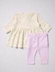Little Bundle Animals Dress & Legging Set, 2-Piece, Vanilla & Gentle Lilac product photo