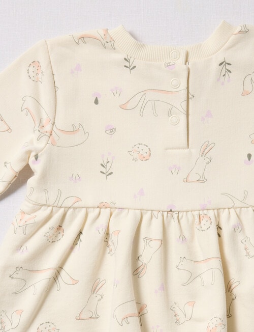 Little Bundle Animals Dress & Legging Set, 2-Piece, Vanilla & Gentle Lilac product photo View 02 L
