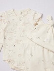Little Bundle Bodysuit, Pants & Hat Set, 3-Piece, Vanilla product photo View 02 S