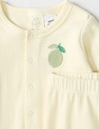Little Bundle Lime Rib Top & Crawlers Set, 2-Piece, Vanilla product photo View 02 S