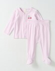 Little Bundle Cherry Rib Top & Crawlers Set, 2-Piece, Gentle Lilac product photo