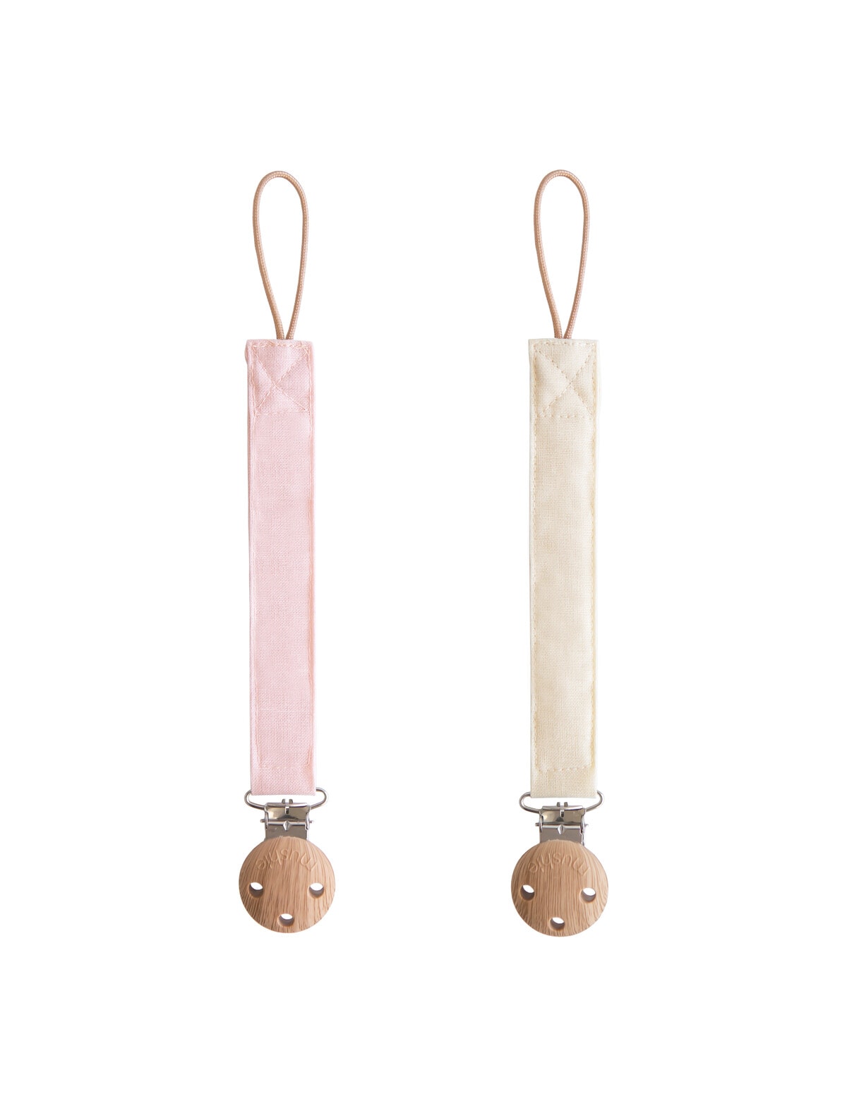 Mush Pacifiers Mushie Pacifier, Linen Cream & Blush - Feeding
