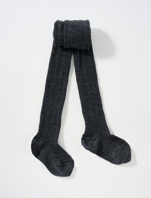 Columbine Liner Cable Merino Tights, Dark Grey, 2-9 product photo View 02 L