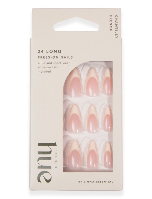 Studio Hue Press-on Nails Long Stiletto, Chantilly French product photo