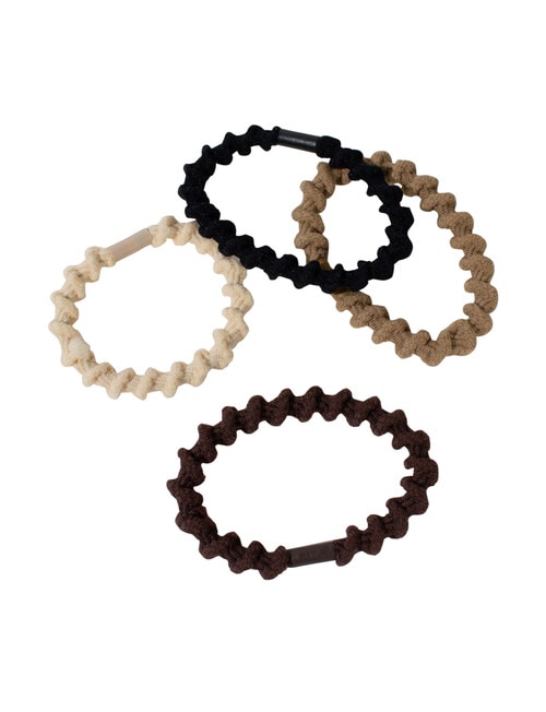 Adorn by Mae Elastics Twists, 4-Piece, Black & Browns product photo