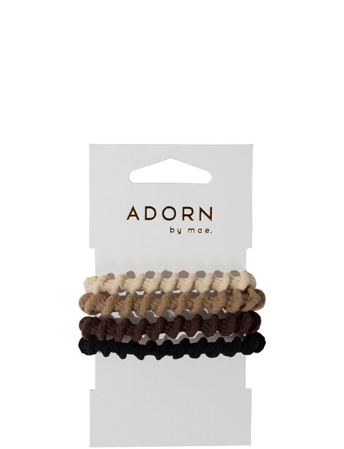 Adorn by Mae Elastics Twists, 4-Piece, Black & Browns product photo View 02 L