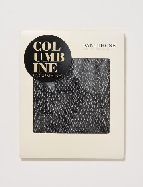 Columbine Baby Herringbone Pantyhose, Black product photo View 02 L