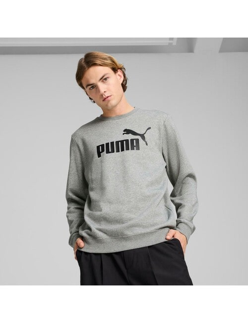 Puma Essential No.1 Logo Crew Sweatshirt, Medium Grey Heather product photo View 04 L