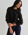 Whistle Embroidered Long Sleeve Sweatshirt, Black product photo