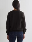Whistle Embroidered Long Sleeve Sweatshirt, Black product photo View 02 S