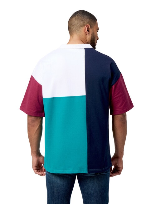 Canterbury Harlequin Rugby Short Sleeve Polo Shirt, Blue product photo View 02 L