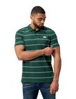 Canterbury Yarn Dye Stripe Polo Shirt, Forest product photo