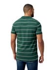 Canterbury Yarn Dye Stripe Polo Shirt, Forest product photo View 02 S