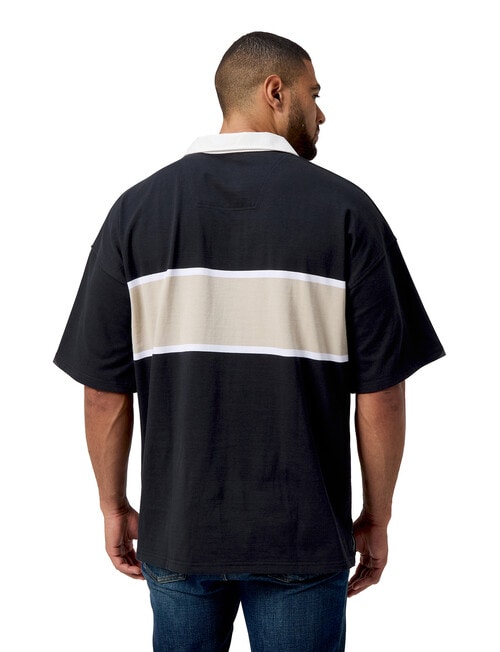 Canterbury Yarn Dye Stripe Rugby Shirt, Jet Black product photo View 02 L