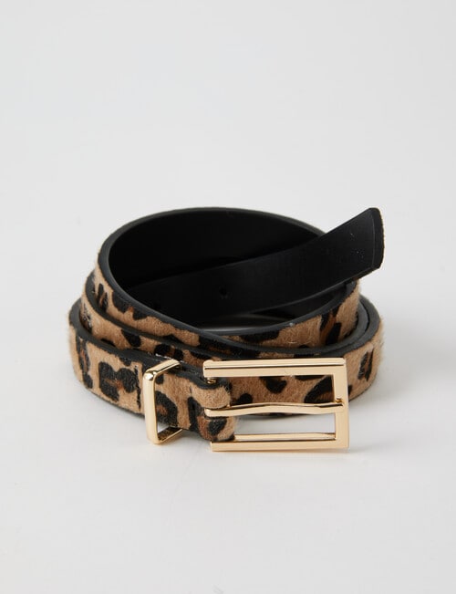 Boston + Bailey Slim Leopard Belt, Brown product photo