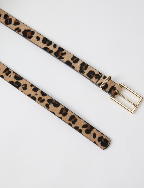 Boston + Bailey Slim Leopard Belt, Brown product photo View 02 L