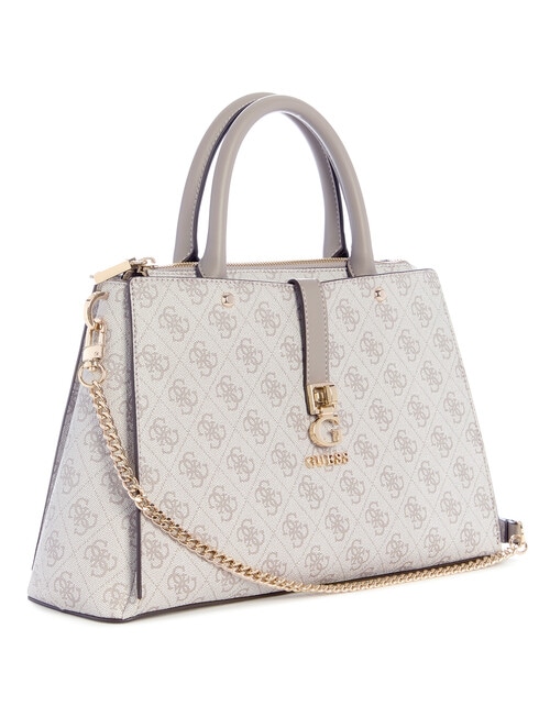 Guess Zamira Luxury Satchel, Dark Taupe Logo product photo View 03 L