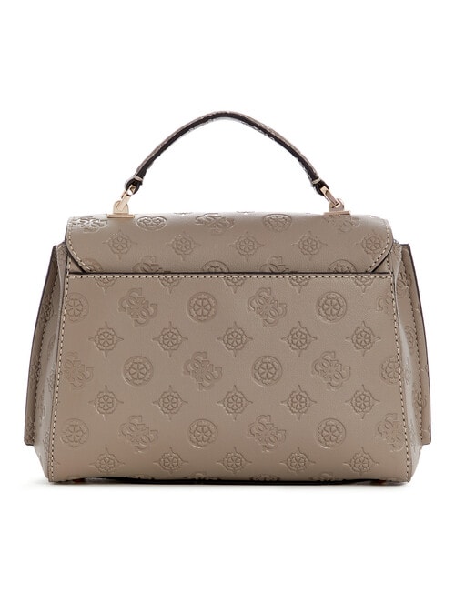 Guess Zarela Top Handle Flap, Dark Taupe Logo product photo View 02 L
