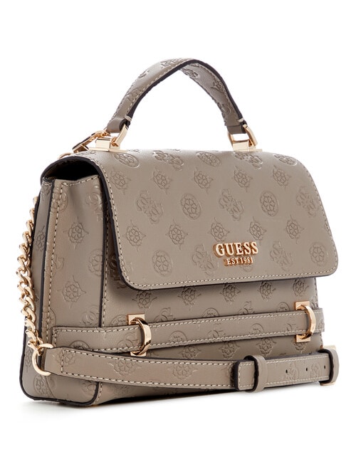 Guess Zarela Top Handle Flap, Dark Taupe Logo product photo View 03 L