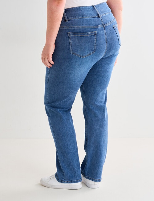 Denim Republic Curve Straight Leg Jean, Mid Wash product photo View 02 L