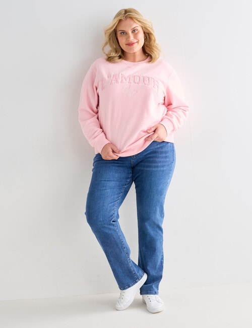 Denim Republic Curve Straight Leg Jean, Mid Wash product photo View 03 L