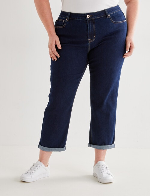 Denim Republic Curve Jean Mom -Jean, Raw Denim product photo