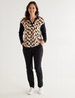 Line 7 Oslo Geo Print Long Sleeve Top, Black product photo View 03 S