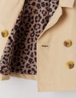 Teeny Weeny Trench Jacket with Leopard Lining, Camel product photo View 03 S