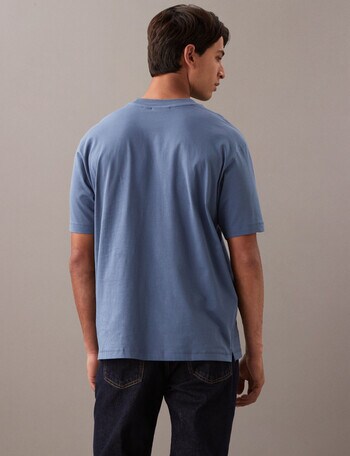 Calvin Klein Relaxed Woven Label Tee, Blue Coast product photo