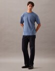 Calvin Klein Relaxed Woven Label Tee, Blue Coast product photo View 03 S