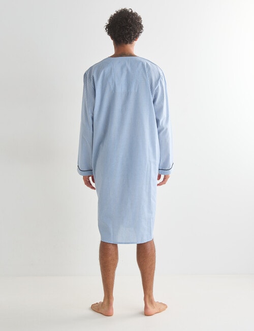 Chisel Stripe Woven Nightshirt, Blue & White product photo View 02 L