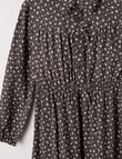 Mac & Ellie Mini Leopard Bows Shirt Dress, Charcoal product photo View 02 S