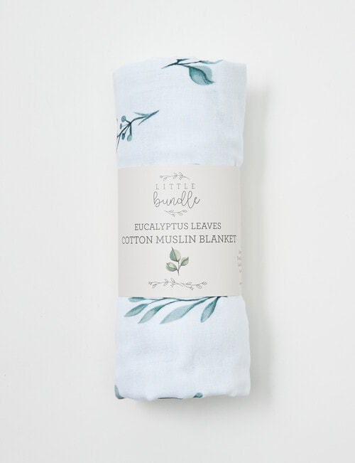 Little Bundle Muslin Blanket, 85x100cm, Eucalyptus product photo View 03 L