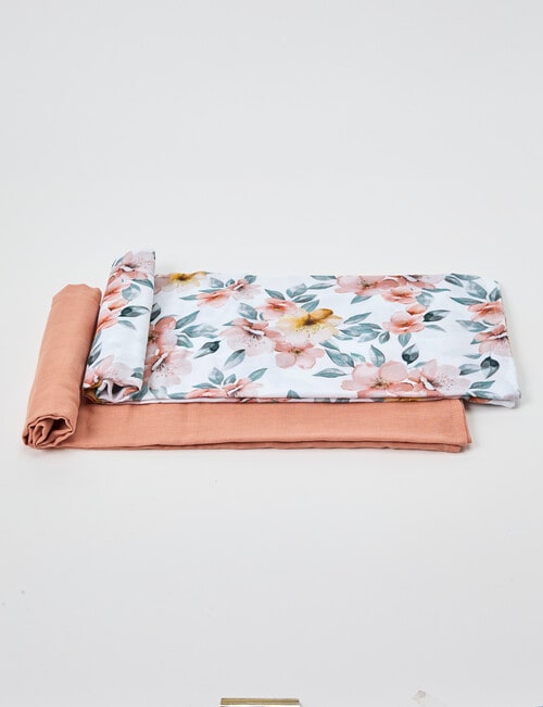 Little Bundle Muslin Wrap, 2-Pack, Camellia product photo
