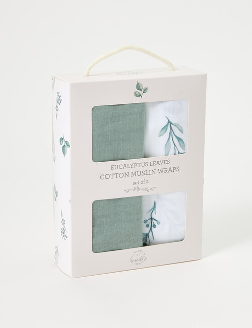 Little Bundle Muslin Wrap, 2-Pack, Eucalyptus product photo View 03 L