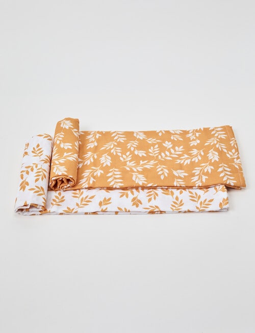 Little Bundle Muslin Wrap, 2-Pack, Mustard Leaves product photo