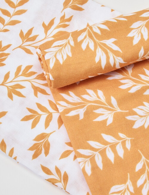 Little Bundle Muslin Wrap, 2-Pack, Mustard Leaves product photo View 02 L